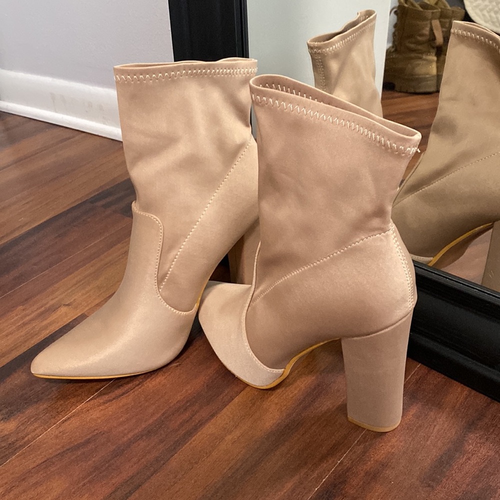Tan Heeled Booties - SZ 8.5